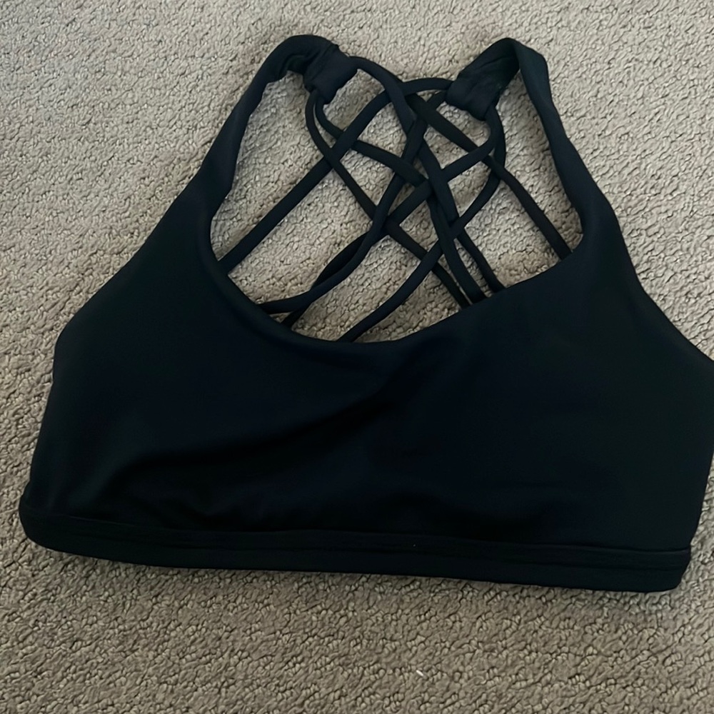Black, criss cross, sports bra black size xtra small